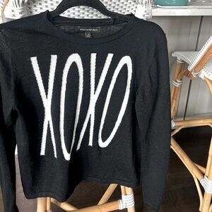 Banana Republic XOXO Sweater Black White Medium